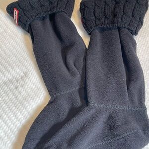 Hunter Black Fleece-Lined Leg Warmers